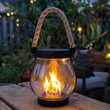 SolarFire - Outdoor Solar Lantern With Fire Effect Light