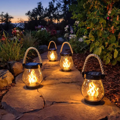 SolarFire - Outdoor Solar Lantern With Fire Effect Light