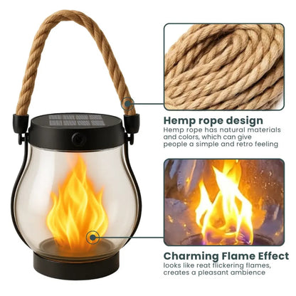 SolarFire - Outdoor Solar Lantern With Fire Effect Light
